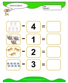 Çıkarma İşlemi Çalışma Sayfaları